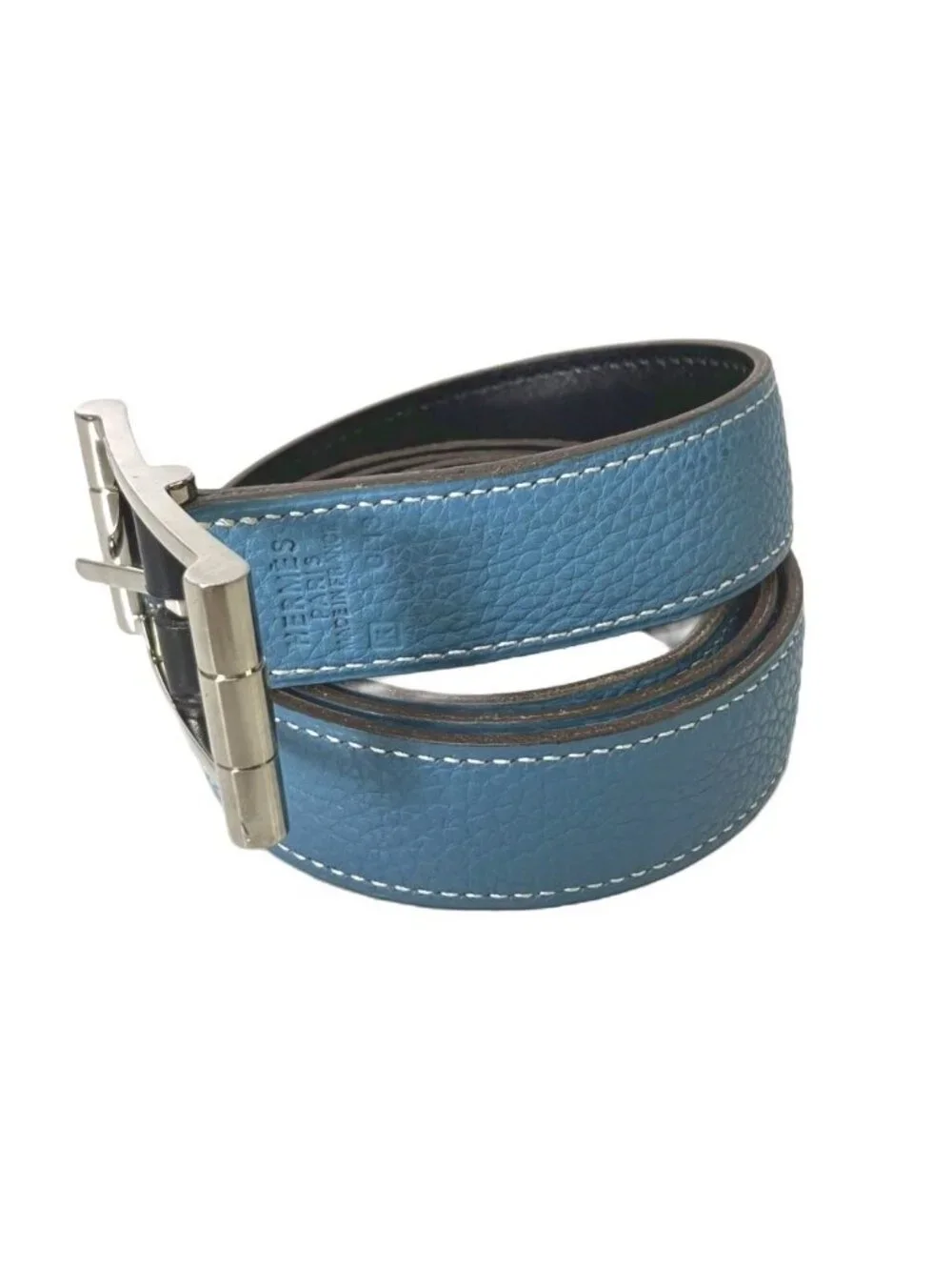Hermes Leather Belt Single Type Blue